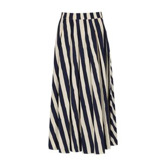 Max Mara Midi Skirts, female, Blue, Size: 2XS Striped Skirt
