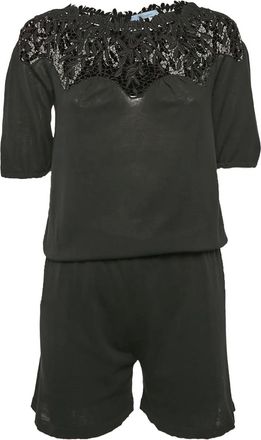 Blumarine Tuta corta con inserti - Nero