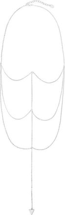 Sterling Forever Triple Layer Triangle Drop Chain Necklace