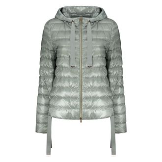 Herno Down Jackets, female, Green, Size: S Metallic Winter Jacket