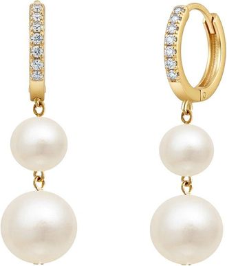 Liv Oliver 18K Plated 10Mm - 12Mmmm Pearl Earrings