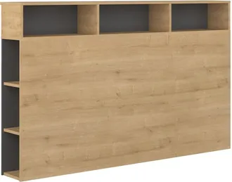 Home Heavenly Home Heavenly - Cabecero Cama 160 Con Almacenaje Onix, 9 Espacios &Uacute;tiles. 162x120x23 Cm. Color: Roble Hamilton - Gris Oscuro
