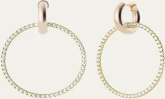 Spinelli Kilcollin 18K Mixed-Gold Casseus Hoop Earrings with Diamonds