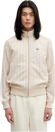 Lacoste Paris Monogram Zip-Up - Heren - Vesten met rits - Beige - 2XL - Katoen - Hoodies & sweatvesten