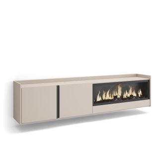 Skraut Home Skraut Home - Mueble Tv, Televisi&oacute;n, Muebles De Sal&oacute;n, Almacenaje, 212x35x50cm, Para Tv Hasta 80, Chimenea El&eacute;ctrica Xxl, Colgado, Suspendido, Estilo 