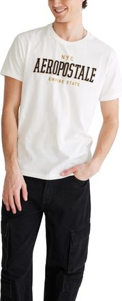 A&eacute;ropostale Mens Graphic, Cream, XL