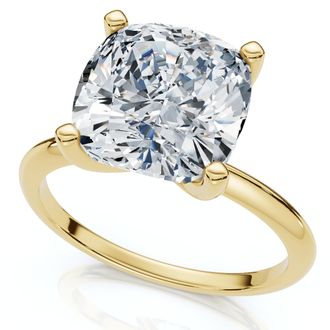 Pompeii3 Certified 3Ct Cushion Diamond Solitaire Engagement Ring 14k Gold or Pt Lab Grown