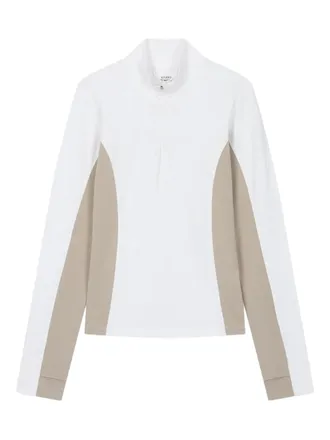 STUDIO TOMBOY half-zip panelled sweatshirt - women - Cotton/Rayon - OS - White