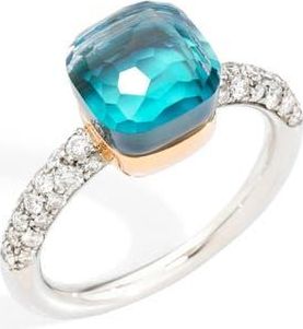 POMELLATO Nudo Blue Topaz & Diamond Ring in Sky Blue Topaz/Agate at Nordstrom, Size 7.25