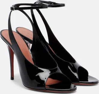 Amina Muaddi Anok patent leather slingback sandals