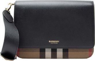 Burberry Leather House Check Mackford Crossbody (Authentic Pre-Loved)