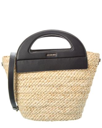 Jason Wu Straw & Leather Bucket Bag