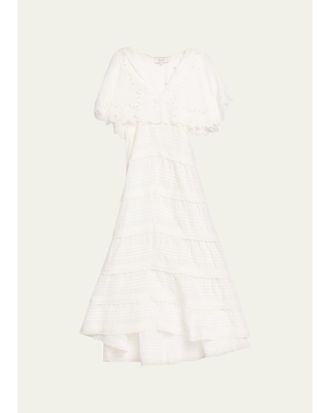 Sea New York Eleannora Embroidered Midi Dress