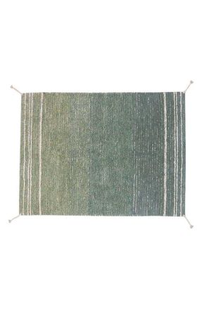 Lorena Canals Reversible Washable Recycled Cotton Blend Rug in Vintage Blue Olive /Natural at Nordstrom, Size X-Small