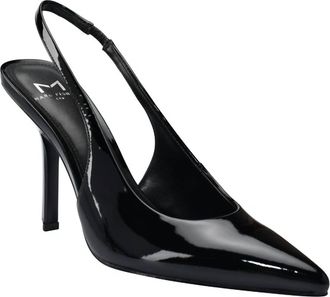 Marc Fisher Womens Emalyn Patent Slingback Pump Shoe In Black