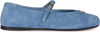 Prada Ballerinas, female, Blue, Size: 9 US Suede ballerinas