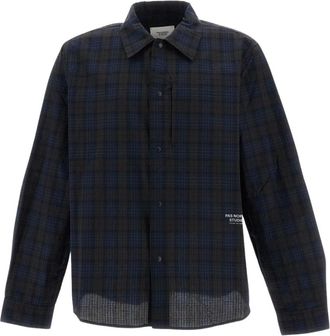 Pas Normal Studios Camisa Seersucker Off-Race - Shirts - Hombre - Azul - M
