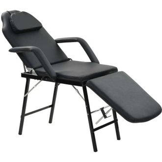 vidaXL Camilla De Esteticista Cuero Sint&eacute;tico 185x78x76 Cm Negra