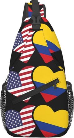 Generic Colombia Flag Heart Colombian American Love Shoulder Bag Trendy Crossbody Bag Lightweight Sling Backpack For Casual Shopping Women