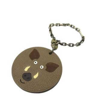 Herm&egrave;s Pre-owned Accessories, female, Brown, Size: ONE SIZE Pre-owned Fabric Charm Key-holder