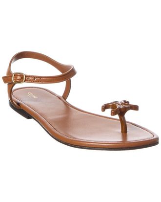 Celine Celine Triomphe Leather Thong Sandal