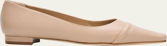 Manolo Blahnik Cotinu Leather Ballerina Flats