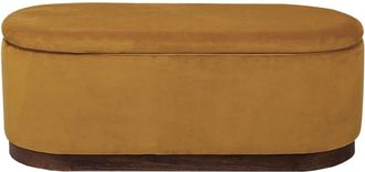 Klast Banco de terciopelo mostaza 100x40 cm