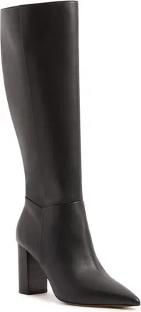 Reiss Bianca Pointed Toe Knee High Boot in Black at Nordstrom, Size 10.5Us