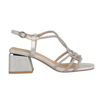Alma En Pena Sandalo con tacco medio e listini intrecciati - - Shoes - Donna - Grigio - 36 EU