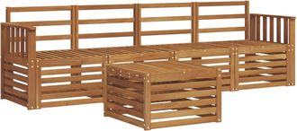 vidaXL Conjunto De Sof&aacute;s De Exterior 5 Uds. Natural Vidaxl