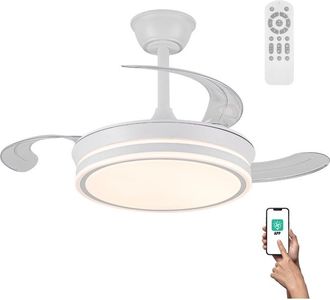 Wonderlamp Ventilador Led Aspas Retr&aacute;ctiles Sapan Mini Cct Dim (46w)