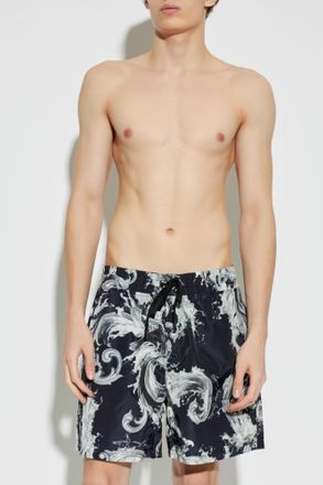 Versace Jeans Couture Shorts With barocco Print, Mens, Black