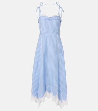 SIMKHAI Avaleigh striped cotton midi dress