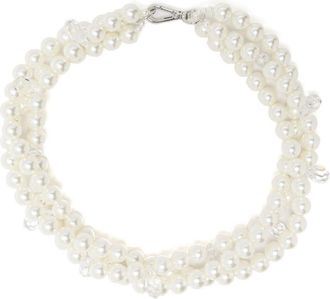 Simone Rocha twisted multi-strand necklace - women - Plastic/Crystal - One Size - White