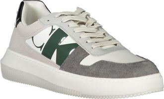 Calvin Klein Mixed-Material Lace-Up Sneaker - White