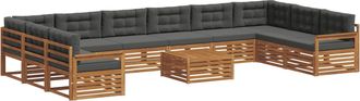 vidaXL Juegos De Sof&aacute;s 11 Uds. Natural Y Antracita Vidaxl