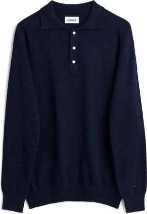 Soulland Marcel Polo Jumper - Heren - Ronde hals truien - Blauw - 2Xs/Xs - Wol - Truien & Vesten