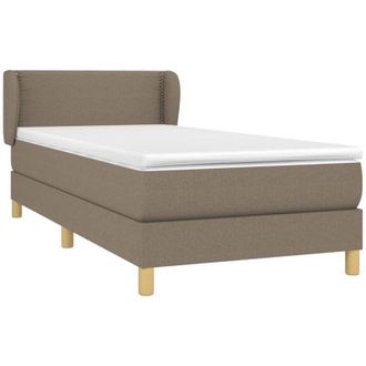 vidaXL Cama Box Spring Con Colch&oacute;n Tela Gris Taupe 90x200 Cm Vidaxl