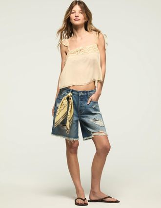 Lucky Brand Womens Baggy 7 Short