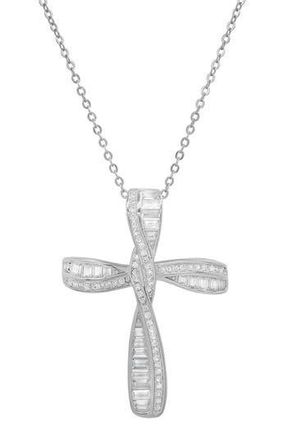 Queen Jewels Sterling Silver CZ Cross Necklace at Nordstrom Rack