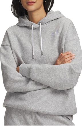 Under Armour Icon Fleece Hoodie in Gray Light Heather //White at Nordstrom, Size X-Small