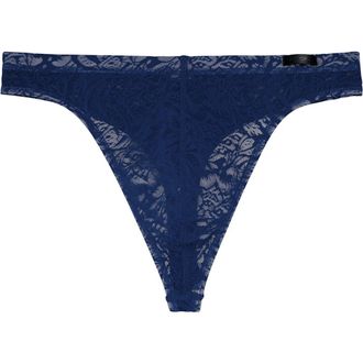 HOM Free Cut Lace Thong in Navy at Nordstrom, Size Xx-Large