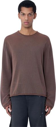 Our Legacy Round-neck Knitwear, male, Brown, Size: XL Rigid Popover Sweater