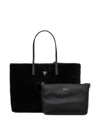 Guess Co Victoria logo-plaque tote bag - Black