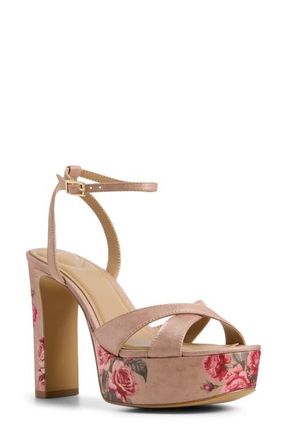 Aldo Rosine Ankle Strap Platform Sandal in Beige Combo at Nordstrom, Size 8.5