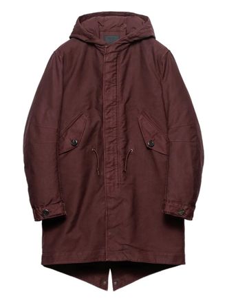 Prada hooded patch-pocket down jacket - Red
