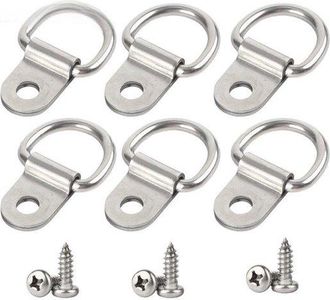 OEM Anillo De Amarre Con Soportes Y Tornillos (paquete De 6), 4,5 X 3,8 Cm, Sujetador De Acero Inoxidable Para Asegurar Barcos, Carga, Doble Orificio