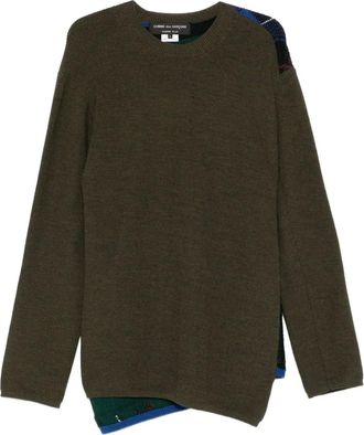 Comme Des Garçons ribbed panelled sweater - men - Fabric - M - Green