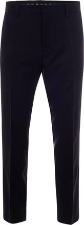 BOSS Slim Fit Trousers in Fine Virgin Wool with Pleats
