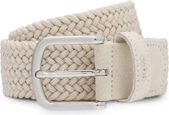 BOSS Woven belt with suede trims
